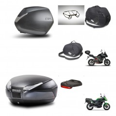SHAD Baul trasero + maletas laterales accesorios herraje montaje 3p SH36 SH 36 SH48 DARK GREY PREMIUM KIT-272022