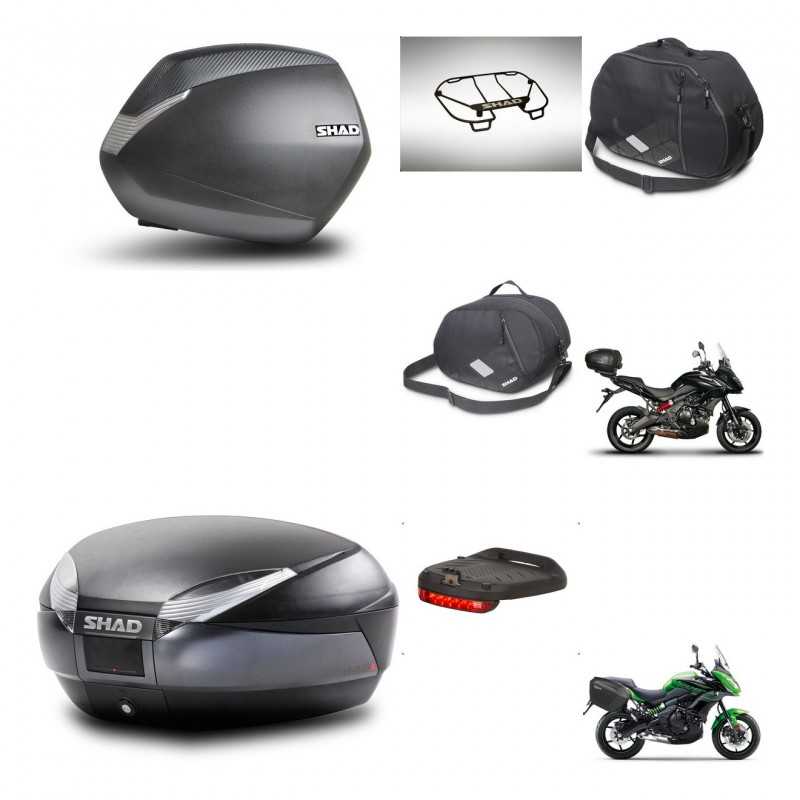 SHAD Baul trasero + maletas laterales accesorios herraje montaje 3p SH36 SH 36 SH48 DARK GREY PREMIUM KIT-272022