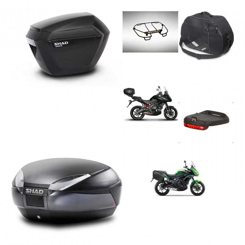SHAD Baul trasero + maletas laterales accesorios herraje montaje 3p SH23 SH48 DARK GREY PREMIUM KIT-272024