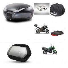 SHAD Maletas laterales + baul trasero accesorios herraje montaje 3p SH48 DARK GREY PREMIUM SC SH35 KIT-272029