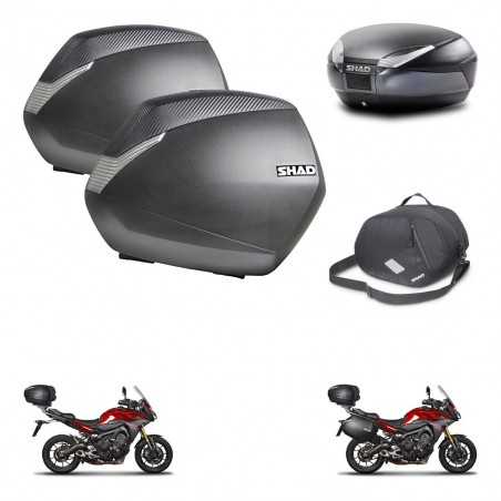 SHAD Baul trasero + maletas laterales bolsa interna herraje 3p montaje SH36 SH 36 SH48 DARK GREY PREMIUM KIT-272031