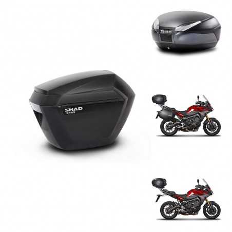 SHAD Baul trasero + maletas laterales herraje 3p montaje SH23 SH48 DARK GREY PREMIUM KIT-272033