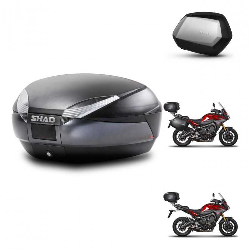 SHAD Side cases + rear trunk + 3p hardware + mounting hardware SH48 DARK GREY PREMIUM SC SH35 PREMIUM KIT-272038