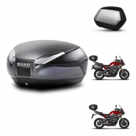 SHAD Maletas laterales + baul trasero herraje 3p montaje SH48 DARK GREY PREMIUM SC SH35 KIT-272038