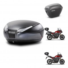 SHAD Maletas laterales + baul trasero herraje 3p montaje SH48 DARK GREY PREMIUM SH23 ALU KIT-272039