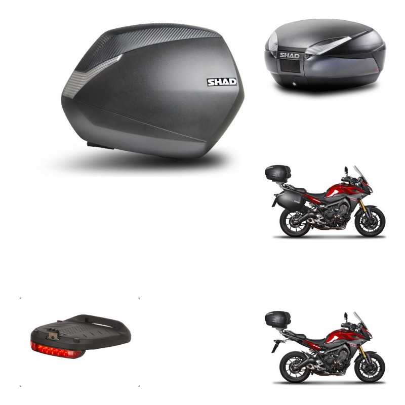 SHAD Rear trunk + side cases + 3p hardware + mounting hardware + brake light SH36 SH 36 SH48 DARK GREY PREMIUM KIT-272041