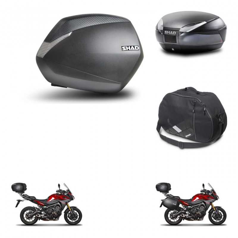 SHAD Baul trasero + maletas laterales bolsa interna herraje 3p montaje SH36 SH 36 SH48 DARK GREY PREMIUM KIT-272050