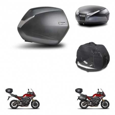 SHAD Baul trasero + maletas laterales bolsa interna herraje 3p montaje SH36 SH 36 SH48 DARK GREY PREMIUM KIT-272050