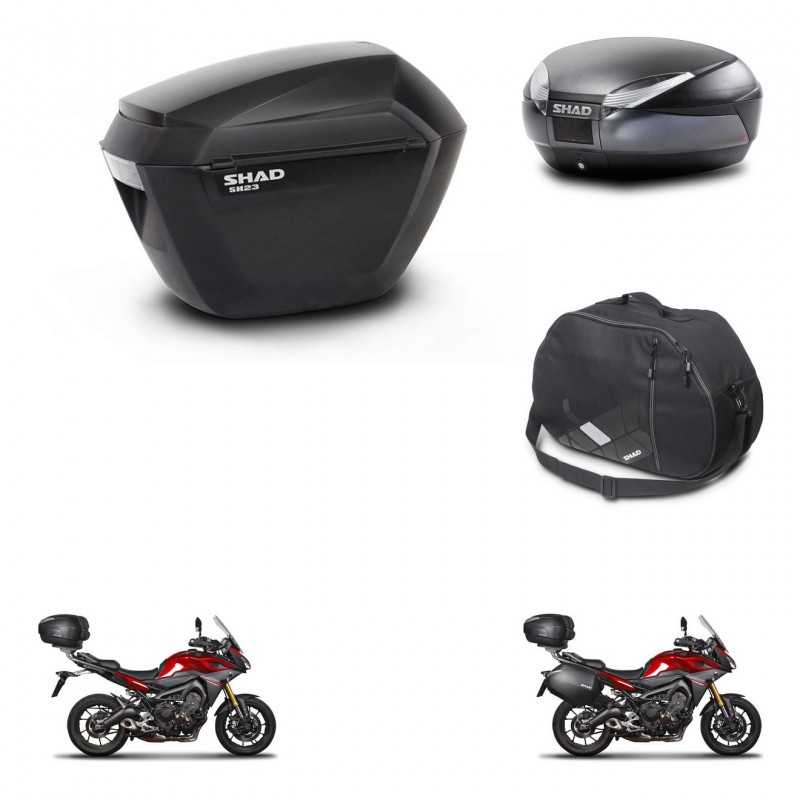 SHAD Baul trasero + maletas laterales bolsa interna herraje 3p montaje SH23 SH48 DARK GREY PREMIUM KIT-272051