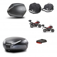 SHAD Baul trasero + maletas laterales accesorios herraje 3p montaje SH36 SH 36 SH48 DARK GREY PREMIUM KIT-272058