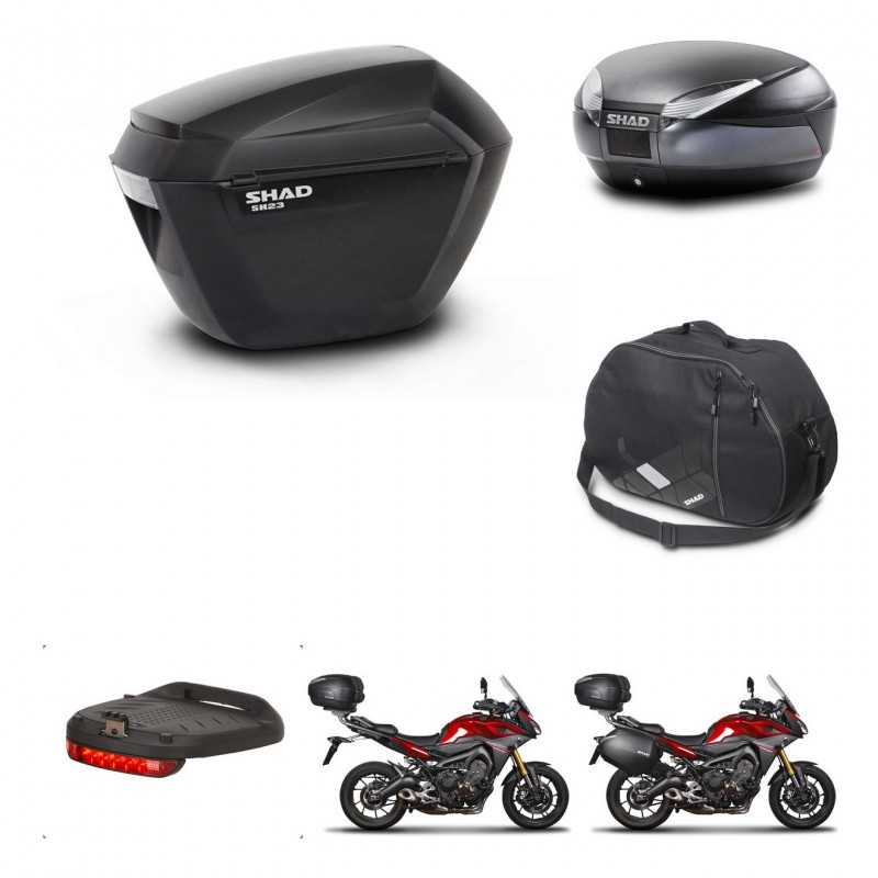 SHAD Baul trasero + maletas laterales accesorios herraje 3p montaje SH23 SH48 DARK GREY PREMIUM KIT-272060