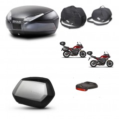 SHAD Maletas laterales + baul trasero accesorios herraje 3p montaje SH48 DARK GREY PREMIUM SC SH35 KIT-272064