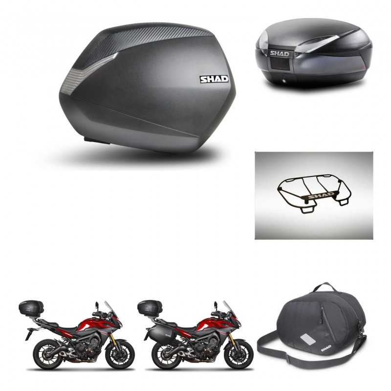 SHAD Baul trasero + maletas laterales accesorios herraje 3p montaje SH36 SH 36 SH48 DARK GREY PREMIUM KIT-272067