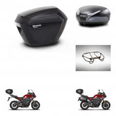 SHAD Baul trasero + maletas laterales parrilla portabultos superior herraje 3p montaje SH23 SH48 DARK GREY PREMIUM KIT-272069