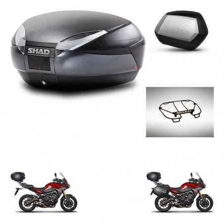 SHAD Side cases + rear trunk + upper rack rack + 3p hardware + mounting hardware SH48 DARK GREY PREMIUM SC SH35 PREMIUM KIT-2720