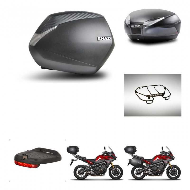 SHAD Baul trasero + maletas laterales accesorios herraje 3p montaje SH36 SH 36 SH48 DARK GREY PREMIUM KIT-272077
