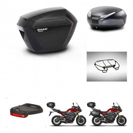 SHAD Baul trasero + maletas laterales accesorios herraje 3p montaje SH23 SH48 DARK GREY PREMIUM KIT-272078