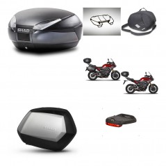 SHAD Maletas laterales + baul trasero accesorios herraje 3p montaje SH48 DARK GREY PREMIUM SC SH35 KIT-272082