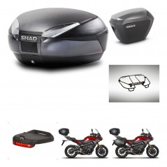 SHAD Side cases + rear trunk + accessories + 3p hardware + mounting hardware SH48 DARK GREY PREMIUM SH23 ALU KIT-272084