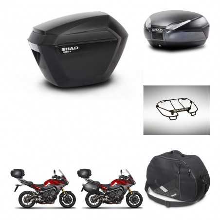 SHAD Baul trasero + maletas laterales accesorios herraje 3p montaje SH23 SH48 DARK GREY PREMIUM KIT-272087