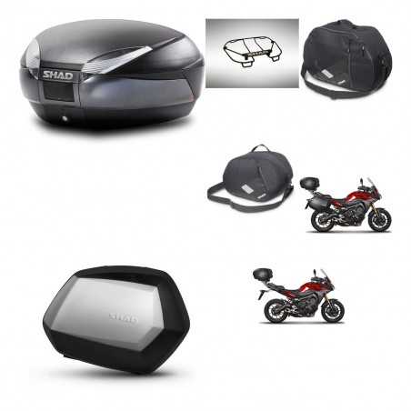 SHAD Maletas laterales + baul trasero accesorios herraje 3p montaje SH48 DARK GREY PREMIUM SC SH35 KIT-272091