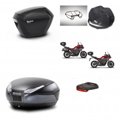 SHAD Baul trasero + maletas laterales accesorios herraje 3p montaje SH23 SH48 DARK GREY PREMIUM KIT-272096