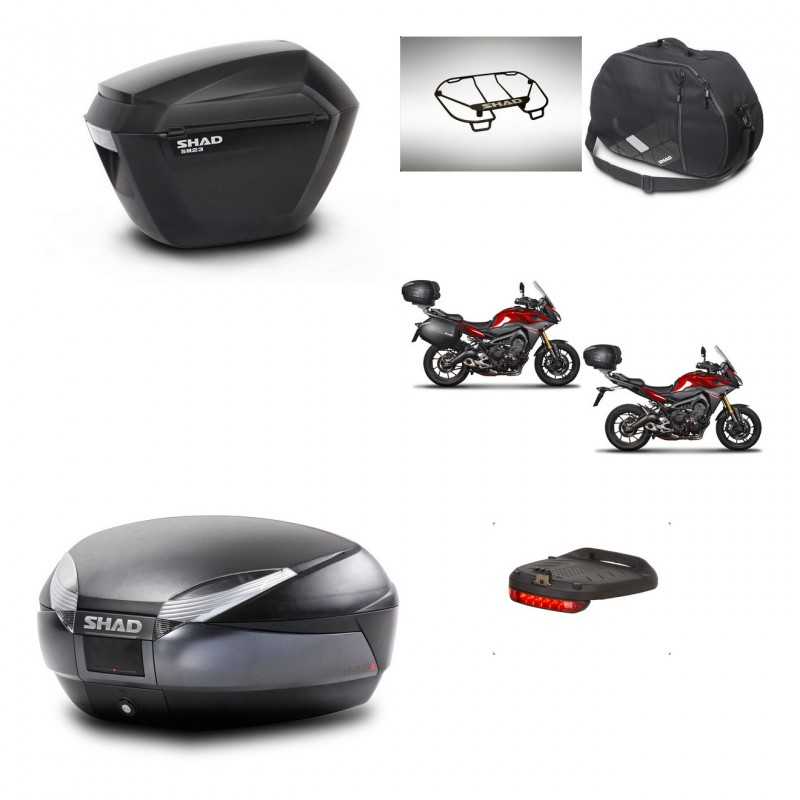 SHAD Rear trunk + side cases + accessories + 3p hardware + mounting hardware SH23 SH48 DARK GREY PREMIUM KIT-272096