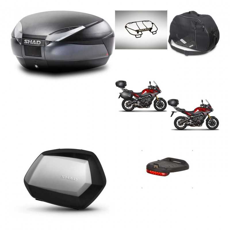 SHAD Side cases + rear trunk + accessories + 3p hardware + mounting hardware SH48 DARK GREY PREMIUM SC SH35 PREMIUM KIT-272101