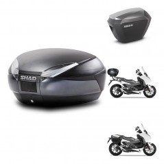 SHAD Maletas laterales + baul trasero herraje montaje 3p SH48 DARK GREY PREMIUM SH23 ALU KIT-272129