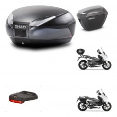 SHAD Side cases + rear trunk + mounting hardware + 3p hardware + brake light SH48 DARK GREY PREMIUM SH23 ALU KIT-272132