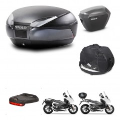 SHAD Maletas laterales + baul trasero accesorios herraje montaje 3p SH48 DARK GREY PREMIUM SH23 ALU KIT-272138