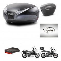 SHAD Maletas laterales + baul trasero accesorios herraje montaje 3p SH48 DARK GREY PREMIUM SH23 ALU KIT-272144
