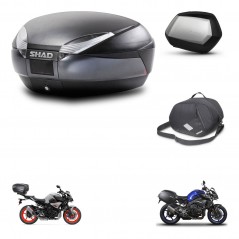 SHAD Side cases + rear trunk + inner bag + 3p hardware + mounting hardware SH48 DARK GREY PREMIUM SC SH35 PREMIUM KIT-272157