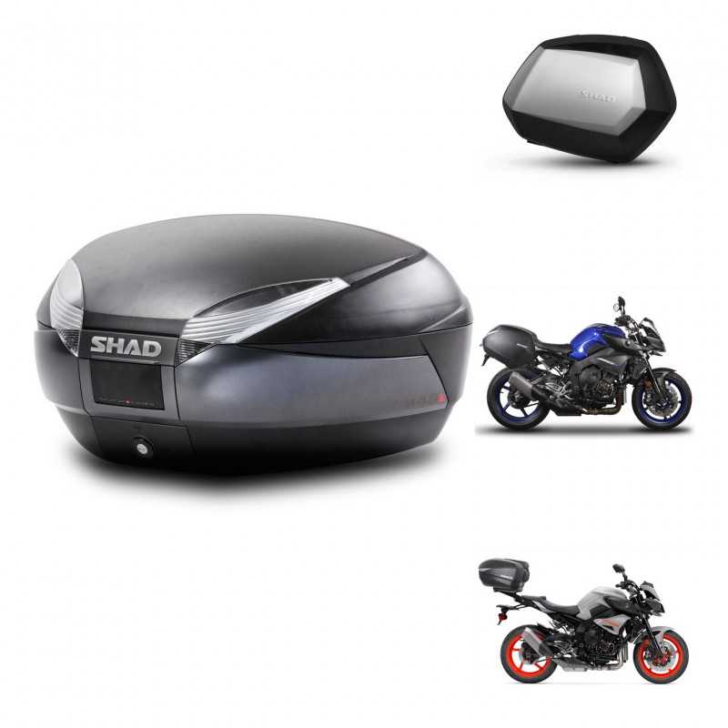 SHAD Maletas laterales + baul trasero herraje 3p montaje SH48 DARK GREY PREMIUM SC SH35 KIT-272158