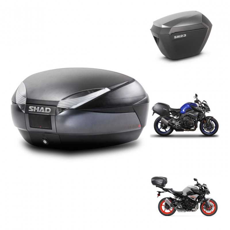 SHAD Side cases + rear trunk + 3p hardware + mounting hardware SH48 DARK GREY PREMIUM SH23 ALU KIT-272159