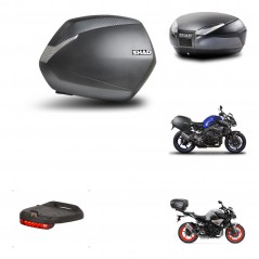 SHAD Baul trasero + maletas laterales herraje 3p montaje luz de freno SH36 SH 36 SH48 DARK GREY PREMIUM KIT-272161