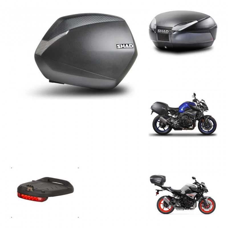 SHAD Baul trasero + maletas laterales herraje 3p montaje luz de freno SH36 SH 36 SH48 DARK GREY PREMIUM KIT-272161