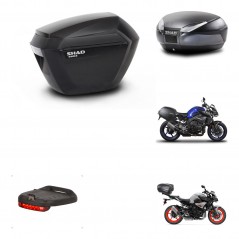 SHAD Baul trasero + maletas laterales herraje 3p montaje luz de freno SH23 SH48 DARK GREY PREMIUM KIT-272162