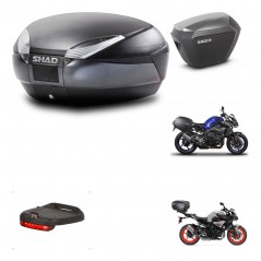 SHAD Side cases + rear trunk + 3p hardware + mounting hardware + brake light SH48 DARK GREY PREMIUM SH23 ALU KIT-272168
