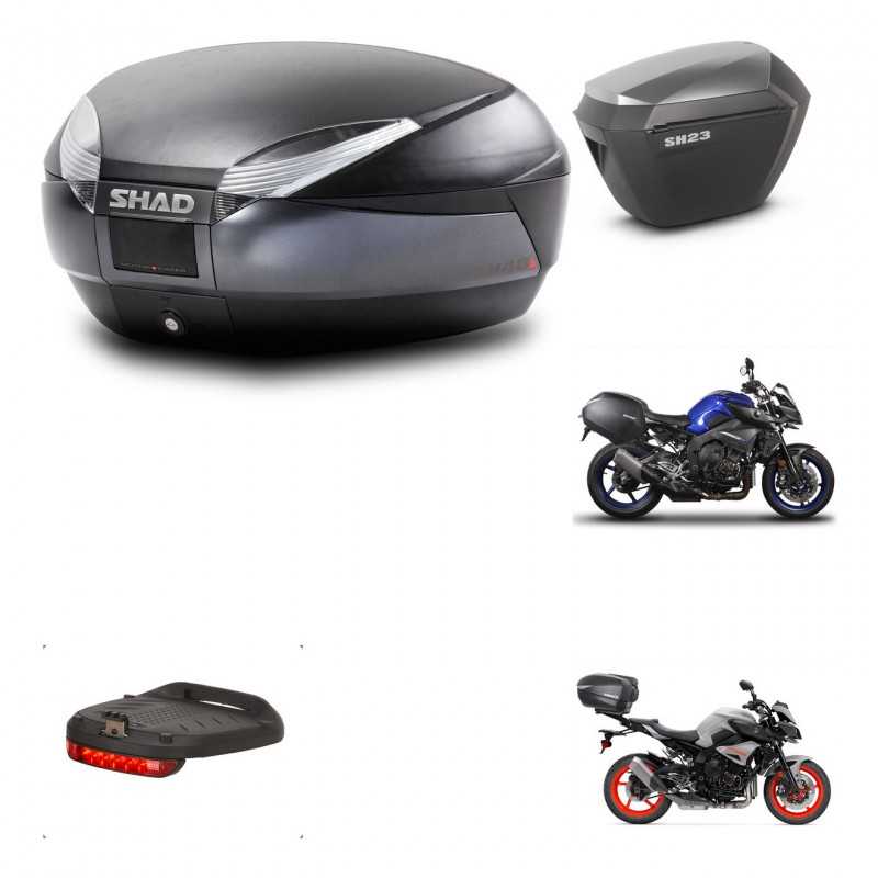 SHAD Side cases + rear trunk + 3p hardware + mounting hardware + brake light SH48 DARK GREY PREMIUM SH23 ALU KIT-272168