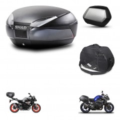 SHAD Side cases + rear trunk + inner bag + 3p hardware + mounting hardware SH48 DARK GREY PREMIUM SC SH35 PREMIUM KIT-272176