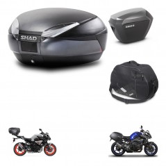 SHAD Side cases + rear trunk + inner bag + 3p hardware + mounting hardware SH48 DARK GREY PREMIUM SH23 ALU KIT-272177