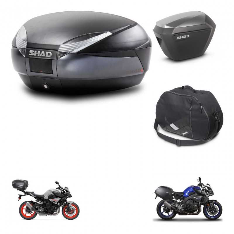 SHAD Side cases + rear trunk + inner bag + 3p hardware + mounting hardware SH48 DARK GREY PREMIUM SH23 ALU KIT-272177