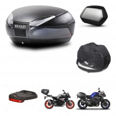 SHAD Maletas laterales + baul trasero accesorios herraje 3p montaje SH48 DARK GREY PREMIUM SC SH35 KIT-272185