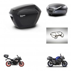 SHAD Rear trunk + side cases + upper rack rack + 3p hardware + mounting hardware SH23 SH48 DARK GREY PREMIUM KIT-272189