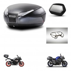 SHAD Side cases + rear trunk + upper rack rack + 3p hardware + mounting hardware SH48 DARK GREY PREMIUM SC SH35 PREMIUM KIT-2721