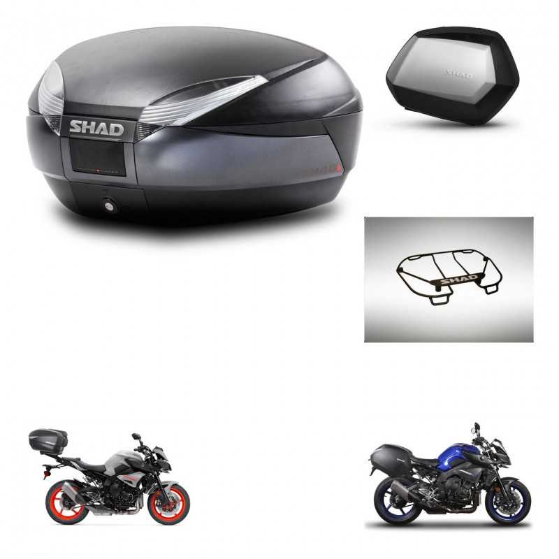 SHAD Side cases + rear trunk + upper rack rack + 3p hardware + mounting hardware SH48 DARK GREY PREMIUM SC SH35 PREMIUM KIT-2721
