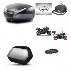SHAD Maletas laterales + baul trasero accesorios herraje 3p montaje SH48 DARK GREY PREMIUM SC SH35 KIT-272202