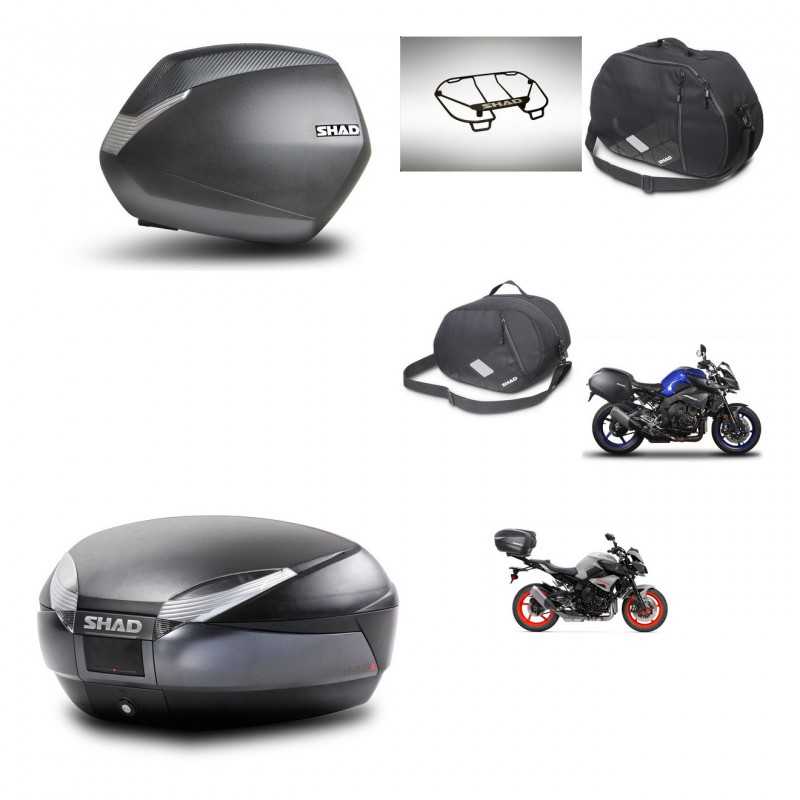 SHAD Baul trasero + maletas laterales accesorios herraje 3p montaje SH36 SH 36 SH48 DARK GREY PREMIUM KIT-272205