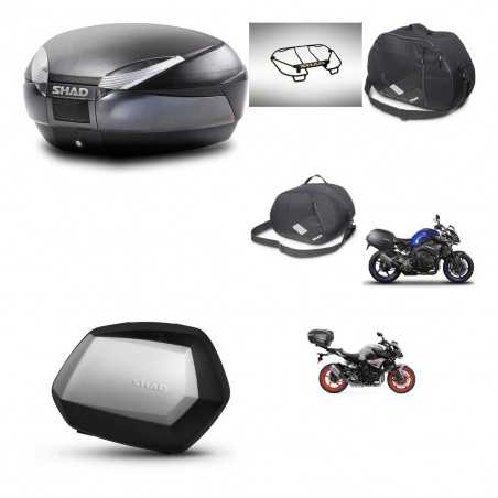 SHAD Maletas laterales + baul trasero accesorios herraje 3p montaje SH48 DARK GREY PREMIUM SC SH35 KIT-272211